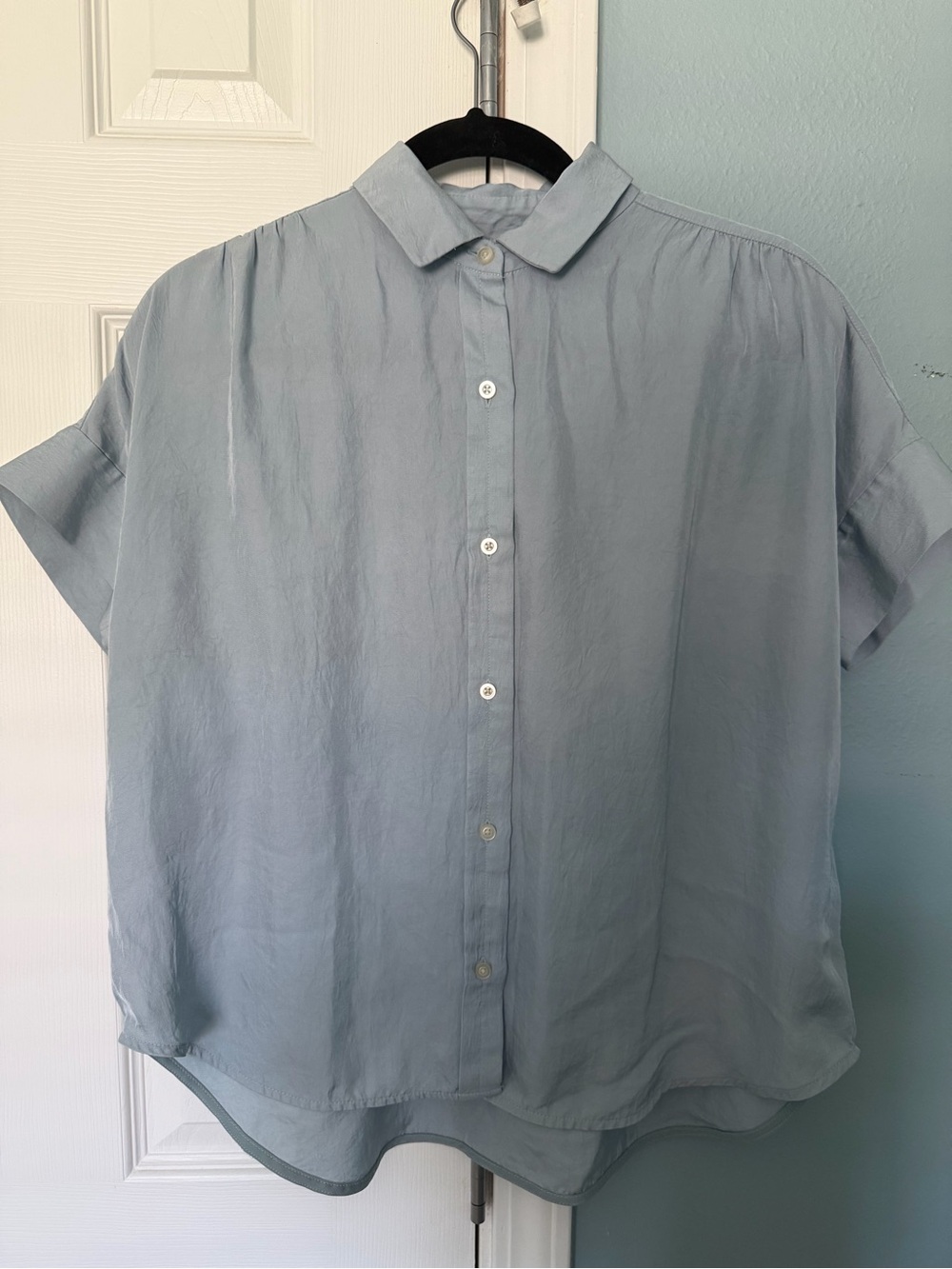 Everlane Light Blue Short Sleeve shirt size 0